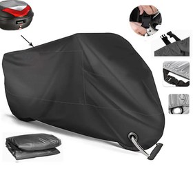 Resim CoverPlus Apec PS3 Arka Çanta ve Güvenlik Kilidi Uyumlu Motosiklet Brandası (Siyah Renk) 