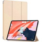 Resim Apple Ipad Pro 12.9'' 2021 5. Nesil Kılıf (a2378-a2461-a2379-a2462) Slim Translucent Back Smart Cover Gold Microsonic