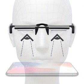 Resim Telefon İzleme için Ergonomik 90° Yukarı/Aşağı Eğimli Akıllı Gözlük - Eller Serbest Okuma & Ekran Koruma, Yarı Çerçevesiz Düzensiz Tasarım, Erkek ve Kadınlar İçin Uniseks, Ev Kullanımı 