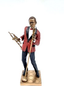 Resim Trompet Çalan Siyahi Erkek Caz Müzisyeni Biblo 