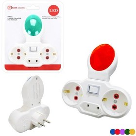 Resim Fetih Gece Lambası Üçlü Golyat Prizli Led Anahtarlı 99-02 Mavi 