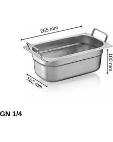 Resim Üret Çelik Üret Saplı Gastronom Küvet Gn 1/4 100 mm 2.8 Lt 