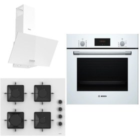 Resim Bosch - Ferre HBF512BW1T - SS206 - D087 Beyaz Ankastre Set 