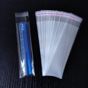 Resim 100 adet 6cm şeffaf plastik kendinden yapışkanlı poşetler, kendinden yapışkanlı mücevher, ambalaj, kapatılabilir hediye paketleme poşetleri 