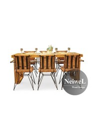 Resim Neiwel Mai X Doğal Ahşap Mutfak Ve Yemek Masası-80-160 Açık Ceviz 