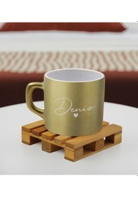 Resim Bk Gift Kişiye Özel İsimli Gold Renkli Middle Çay & Kahve Fincanı-1, Arkadaşa Hediye, Sevgiliye Hediye, Doğum Günü Hediyesi Kobitmeyencom32487 Bk Gift 