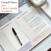 Resim 2 adet Cornell Notları Günlük Defterleri - B5 Boyutunda Cornell Notları, Çalışma Verimliliğinizi Artırabilir ve Günlük Duygularınızı ve Düşüncelerinizi Daha İyi Kaydetebilirsiniz. Kağıt Kolay Çıkarılabilir 