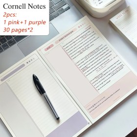 Resim 2 adet Cornell Notları Günlük Defterleri - B5 Boyutunda Cornell Notları, Çalışma Verimliliğinizi Artırabilir ve Günlük Duygularınızı ve Düşüncelerinizi Daha İyi Kaydetebilirsiniz. Kağıt Kolay Çıkarılabilir 
