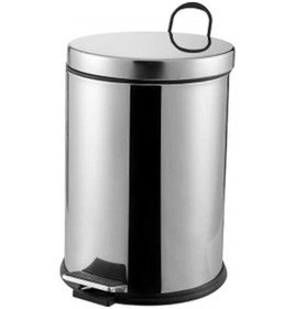 Resim Pedallı 12lt Krom Metal Çöp Kovası 5332 Siyah 
