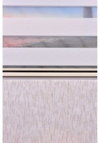 Resim Ekru Pliseli Etek Dilimsiz İp Plise Zebra Stor Güneşlik Perde 