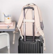 Resim Lumaworld Zuonu Moda Siyah Lise Ve Üniversite Sırt Çantası Bej Mavi 6 Katmanlı Büyük Kapasite Dayanıklı Okul Çantası Siyah 