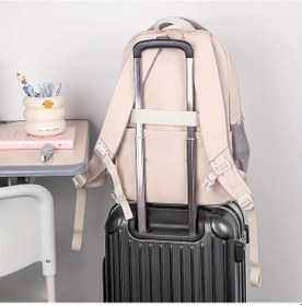 Resim Lumaworld Zuonu Moda Siyah Lise Ve Üniversite Sırt Çantası Bej Mavi 6 Katmanlı Büyük Kapasite Dayanıklı Okul Çantası Siyah 