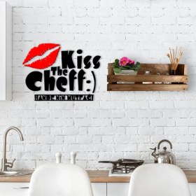 Resim BK Gift Dekoratif Doğal Ahşap Raf ve Isme Özel Mutfak Duvar Süsü-2 