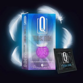 Resim Q Think Thin 6'lı Ekstra Ince Vanilya Aromalı Prezervatif 