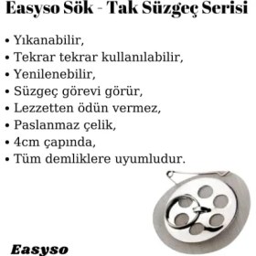 Resim 3 Adet Demlik Süzgeci Plus Çaydanlık Içi Süzgeç Elek Fonksiyonel Yıkanabilir Paket 