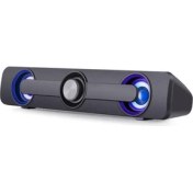 Resim USB Kablolu Bluetooth Hoparlör LED Işık Çubuğu Stereo Subwoofer Surround Ses Kutusu Bilgisayar Dizüstü Tablet Pc Telefonu Ev Handsfree | Subwoofer (Siyah) 