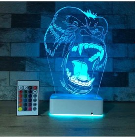 Resim Özel Tasarım Sinirli Goril Masaüstü 3D Led Lamba 