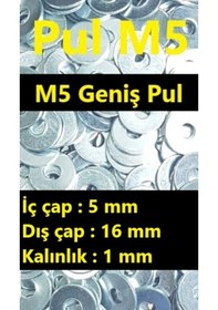 Resim Pul - M5 Geniş Pul - 3/16 Pul Galvanizli (1000 Adet) 