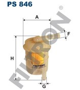 Resim FILTRON PS846 Yakıt Filtresi Hyundai Pony 1.2 (74-82) 1.4 (77-85) Nissan Datsun 1.8 (77-81) 
