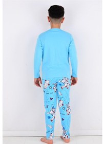 Resim Vitmo Far Out Uzun Kollu Erkeke Çocuk Pijama Takımı Mavi 