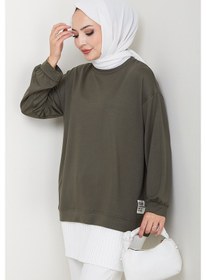 Resim Bestenur Arma Detay Piliseli Oysho Tunik 1627 - Haki Haki 