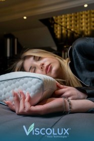 Resim Servikal Boyun Destekli Ortopedik Yastık - Boyun Düzleşmesi Visco Yastık 56x34x10,5 Mavi 