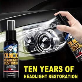 Resim Araç Far Restorasyon Kiti - Hızlı Onarım & 10 Yıl, Çizik Giderici, Toksik Olmayan Cila ile Sisli, Sararmış ve Bulutsuz Farlar İçin Tüm Araçlara Uygun (Güç Kaynağı Gerekmez) - Far Yenileyici Sprey ve Kaplama 