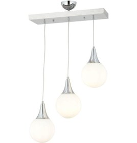 Resim Damla 3 Lü Krom Rengi Sıralı Modern Genç Odası Mutfak Salon Sarkıt Avize 