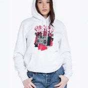 Resim Hip Hop Tasarımlı Kapşonlu Kadın Sweatshirt 