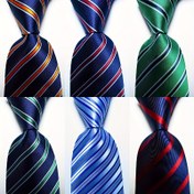 Resim Men's Classic Striped Tie Parti Tatili Düğün Babalar Günü Erkek Arkadaşlar Hediyeleri için Dekoratif Aksesuarlar 