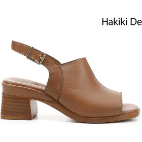 Resim Gönderi R Kadın Taba Antik Kalın Topuklu Hakiki Deri Sandalet Dyza70945406 Taba 