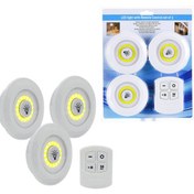 Resim Skygo 3lü Uzaktan Kumandalı Yapışkanlı Kablosuz Led Spot Lambalar 