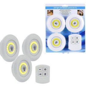 Resim Skygo 3lü Uzaktan Kumandalı Yapışkanlı Kablosuz Led Spot Lambalar 