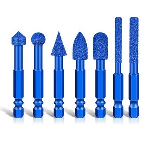 Resim Xiyyadms 7 Parça Pırlanta Kaplı Heksagonal Saplı Fırça, Metal Taş Polishing, Pas Kaldırma, Kalıp İşleme, Ev Projeleri İçin Testere Ucu Seti 