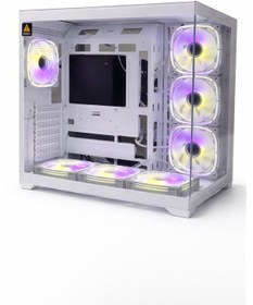 Resim Zeiron 7x12 Fan Rgb Kumandalı Beyaz Akvaryum Gaming Kasa 600w 80+ Bronze 