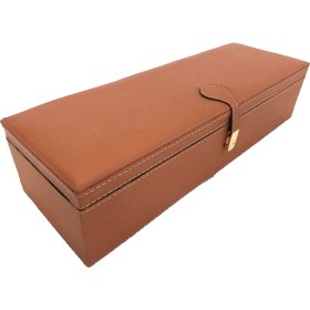 Resim Adalinhome Ahşap üzeri Deri Saat Aksesuar takı kutusu 