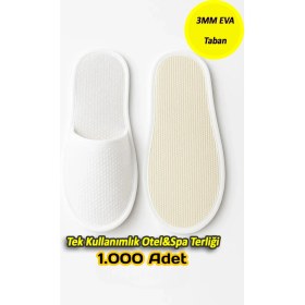 Resim Tek Kullanımlık Eva Kalite Spa & Otel Terliği - 1.000'LI Paket | Hijyenik, Kaymaz Tabanlı, Unisex 