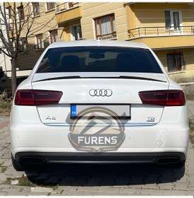 Resim Audi A6 Bagaj Üstü Slim Yarasa Spoiler Piano Black Parlak Siyah 2012 - 2017 