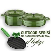 Resim Lava Döküm Trendy Serisi Yuvarlak Derin ve Sığ 5 Parça Yeşil Tencere Seti LV S ET K42 G 