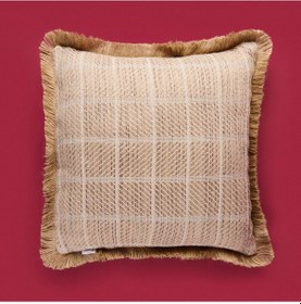 Resim Soft Palm Breeze Jüt Görünümlü Kırlent - Kahverengi - 45x45 Cm Çok Renkli 