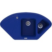 Resim Polex Cristalüx Granit Evye P-CR1 Mavi Tezgah Altı Ve Tezgah Üstü Mutfak Evyesi 104.5x57 CM 