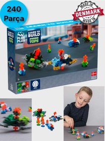 Resim Plus - Plus Minecraft Temalı Learn To Build Spinning Tops Renkli Topaçlar Lego Yapı Oyuncağı 