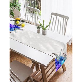 Resim Kelebek Dünyası Dijital Baskılı Dekoratif Özel Tasarım Süet Runner 