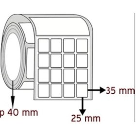 Resim 25x35 Barkod Etiketi Eko Termal Yan Yana 4Lü 2000 Sarım 