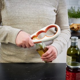 Resim IKEA Kavanoz Açacağı, Beyaz-Turuncu 21 cm Pratik Mutfak Gereçleri 