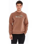 Resim Arma Erkek Regular Fit 3 İplik Kalın Kumaş Baskılı Bisiklet Yaka Sweatshirt K30124603002 Kahverengi 