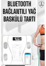 Resim Cn Akıllı Tartı Dijital Baskül Yağ Su Kas Vücut Kitle Kilo Ölçer Tartı 