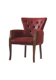 Resim Bengimobilya Sandalye Zus186 Kapitone Model Ahşap Retro Iskelet Kırmızı Nubuk 