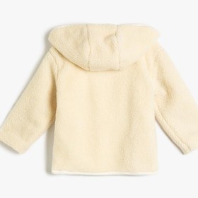 Resim Kız Bebek Basic Peluş Ceket Kapşonlu Uzun Kollu Fermuarlı 