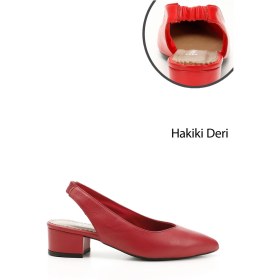 Resim Gönderi R Kadın Kırmızı Antik Kalın Topuklu Arkası Açık Hakiki Deri Ayakkabı Gyza13424258 Kırmızı 